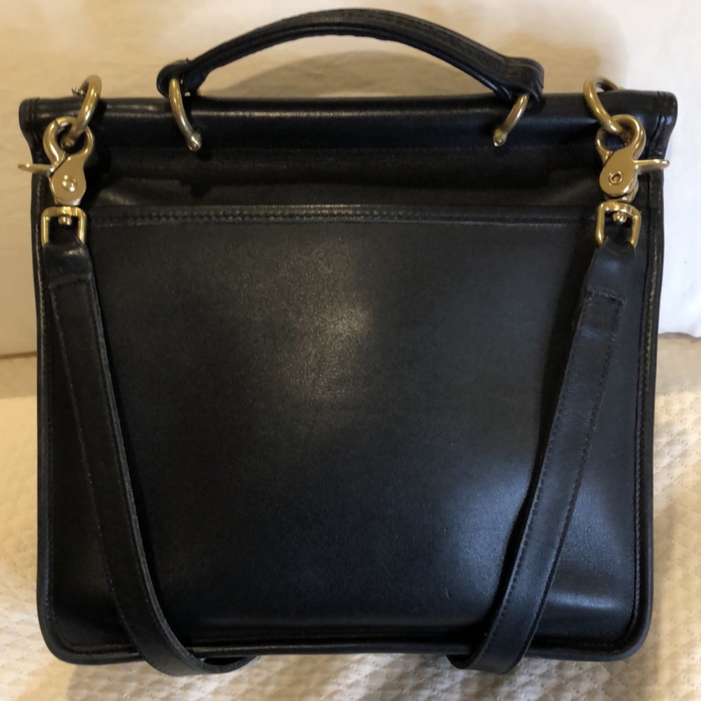 Vintage COACH WILLIS Black Leather Station Turn Lock Crossbody Shoulder Bag - Picture 3 of 15
